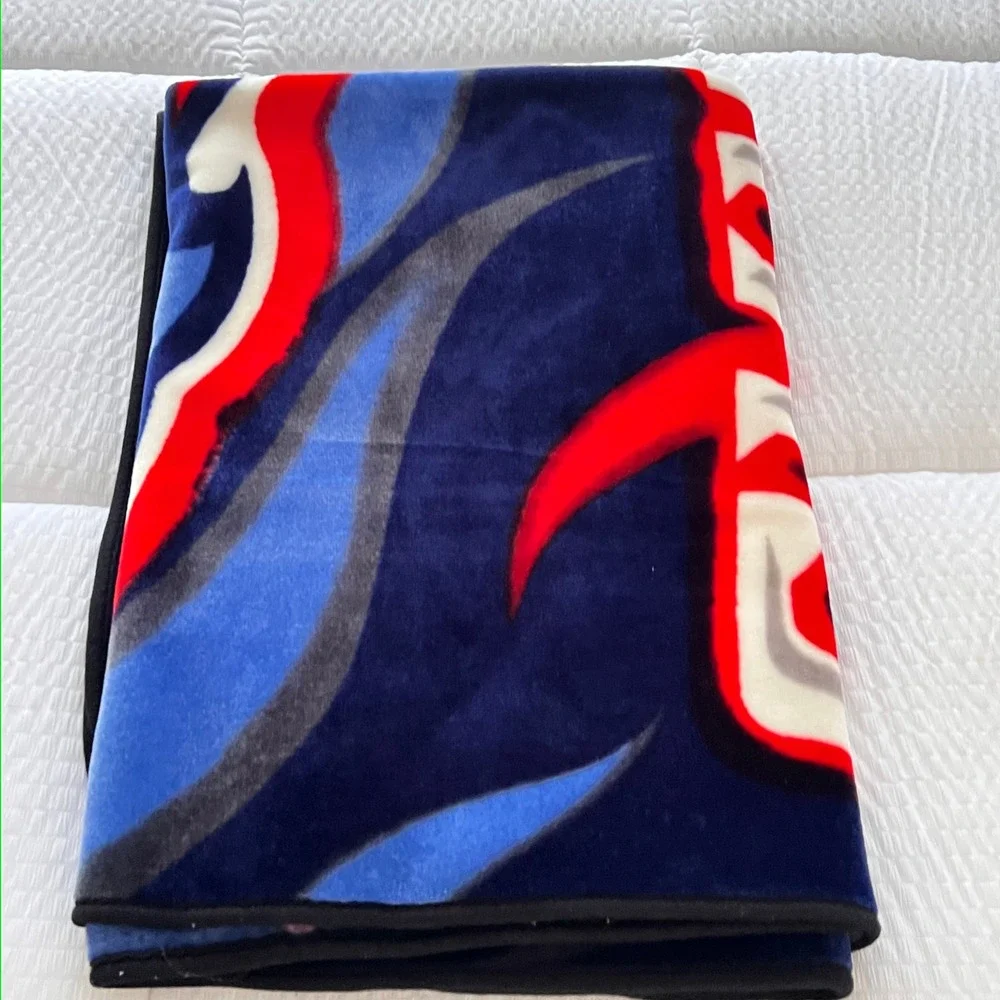 Vtg. Biederlack Tennessee Titans Blanket Spain Made Y2K Fleece Throw 60x42 Blue